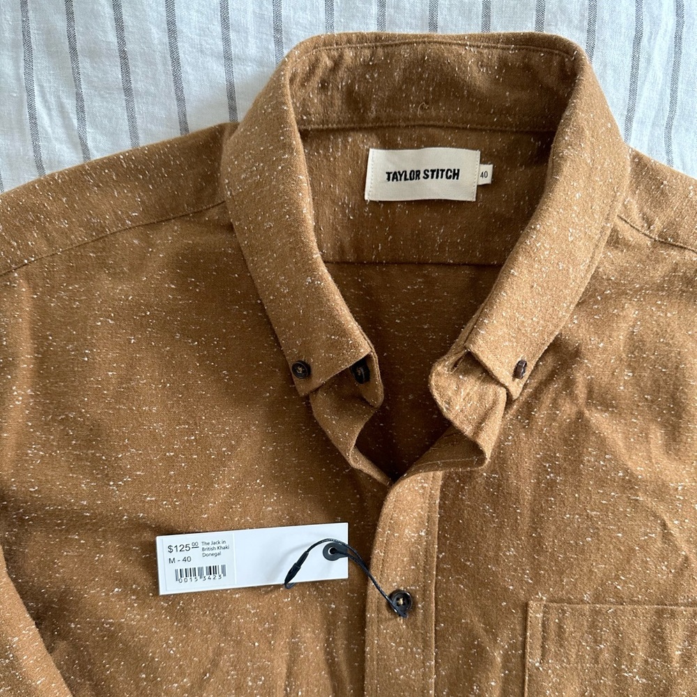 Brand New Taylor Stitch Jack Shirt in British Khaki Donegal